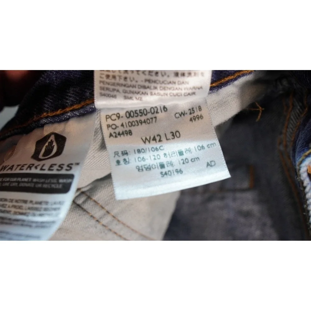 Levis 550 Relaxed Fit Straight Leg Jeans 42X30 Blue 5 Pocket Red Tab Denim Pants